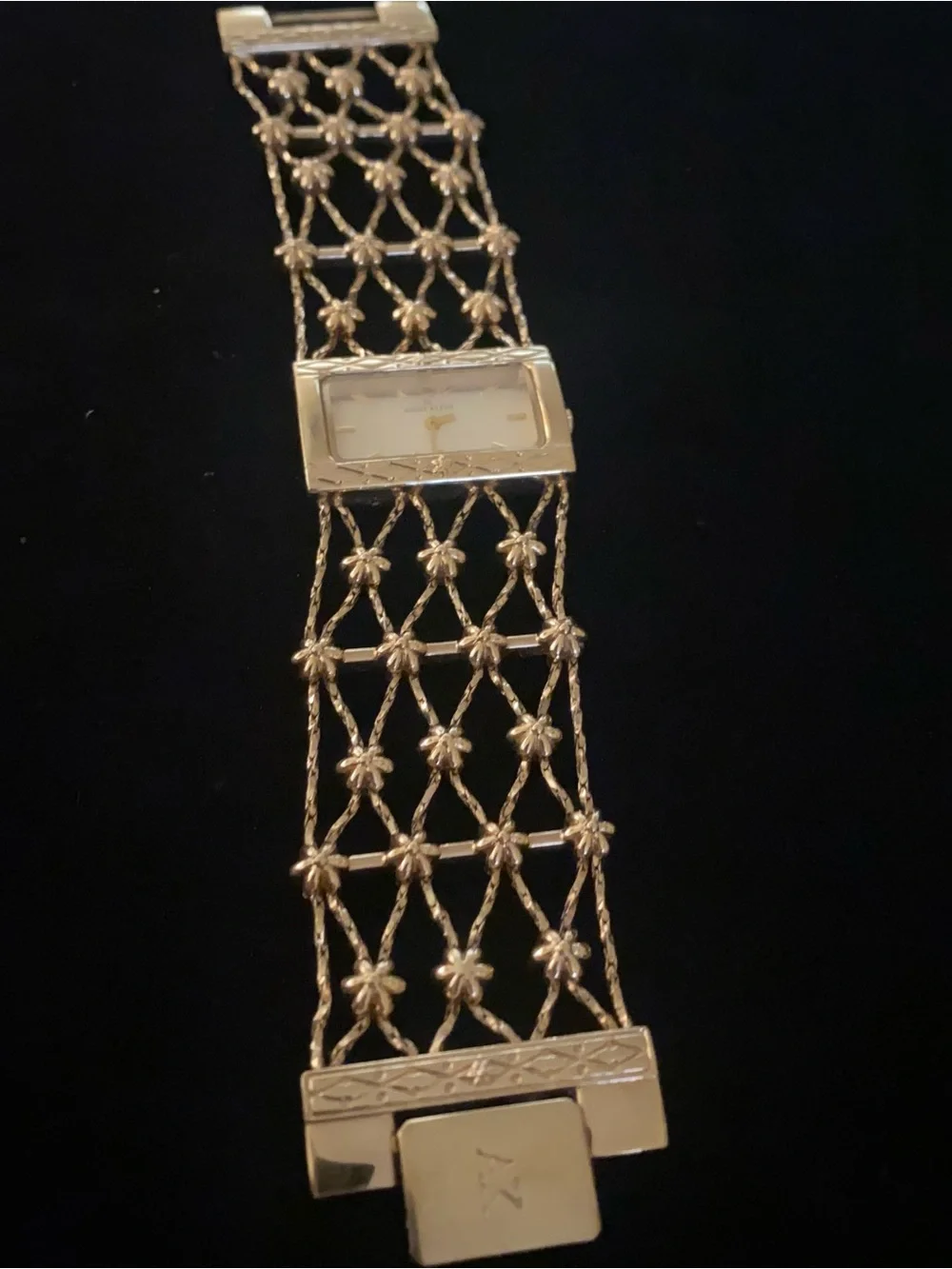 Anne Klein Gold-Tone Chain Link Bracelet Watch
